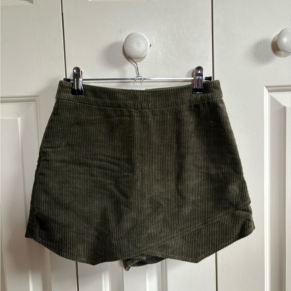 Altar'd State Dark Green Corduroy Skorts